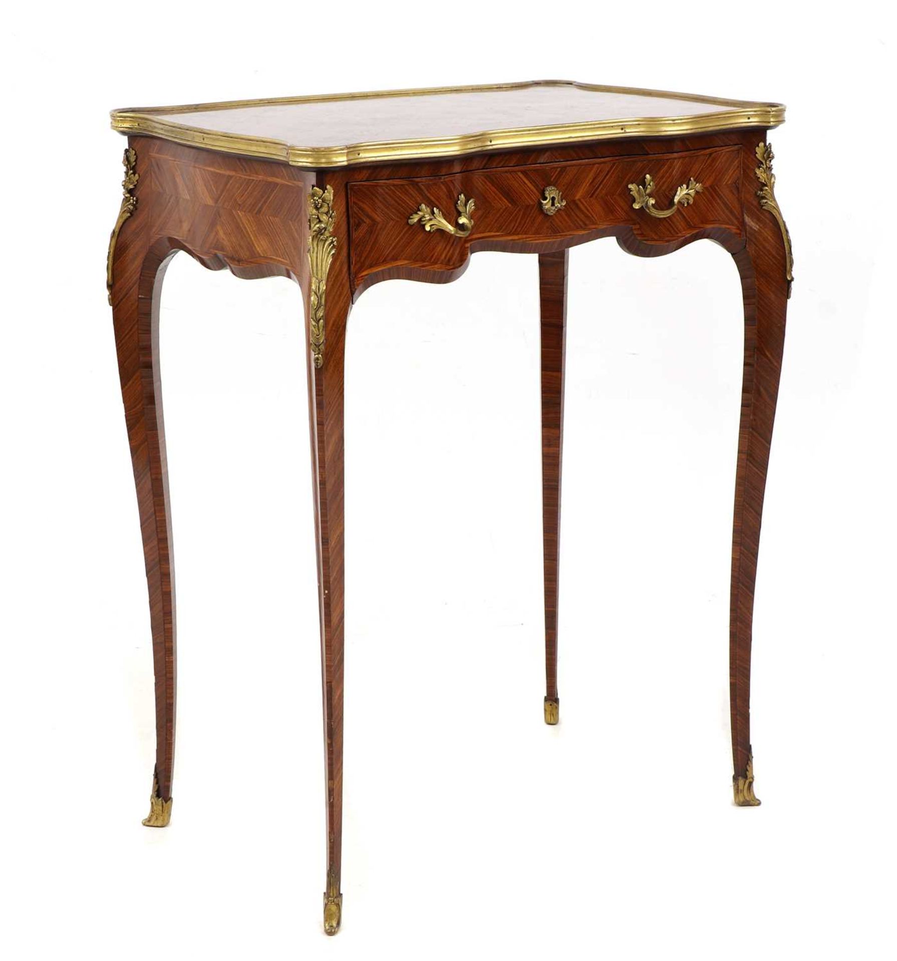 A Louis XV-style kingwood and ormolu-mounted side table, - Image 2 of 6