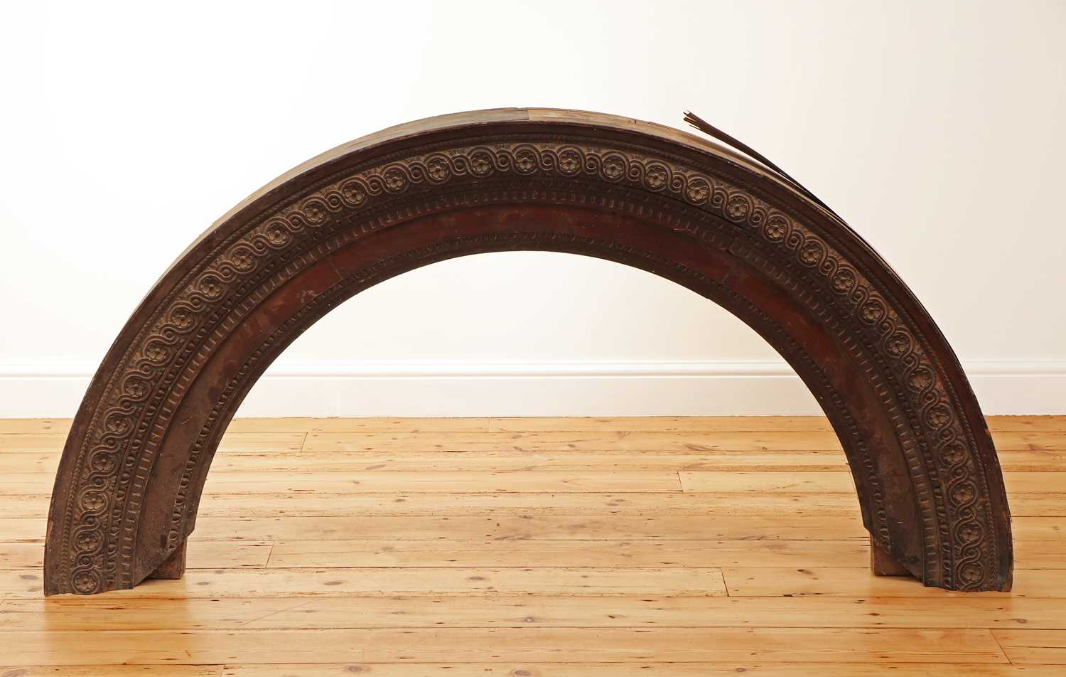 A Georgian carved wood door arch, - Image 2 of 6