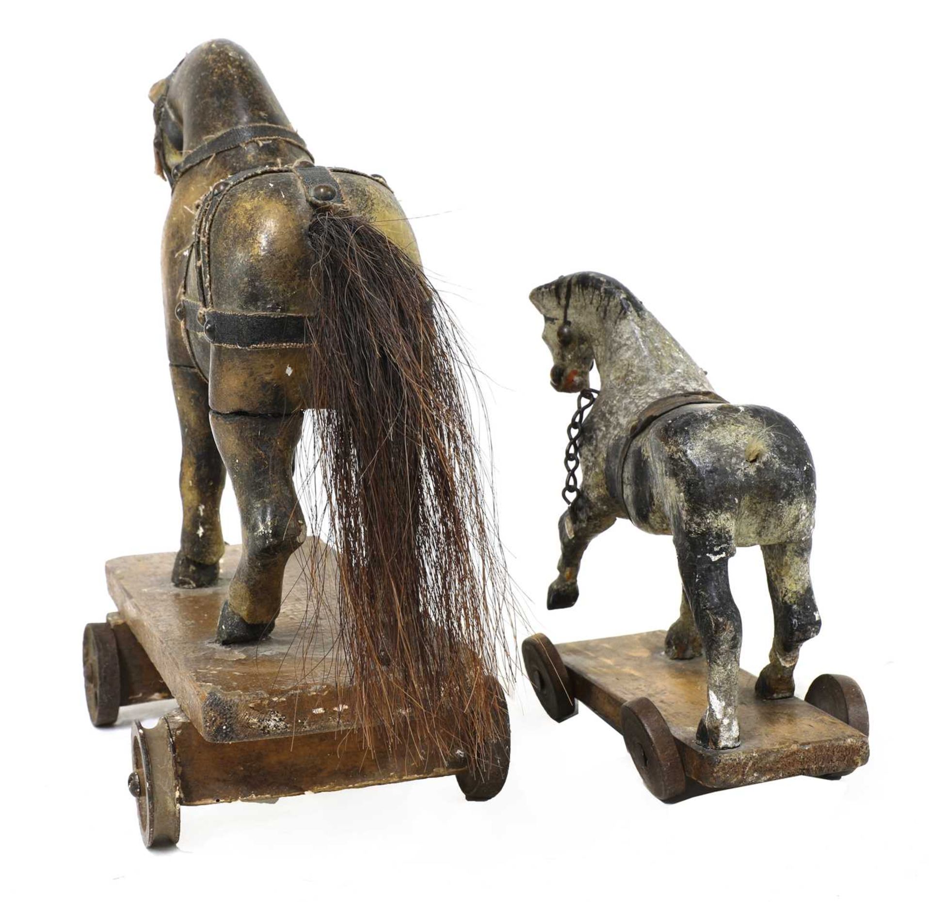 A folk art pull-along toy horse, - Bild 5 aus 5