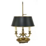 A French brass bouillotte lamp,