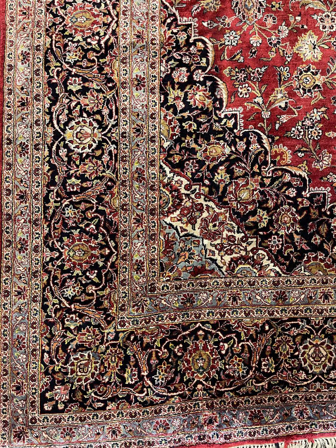 A Persian wool and silk Kashan carpet, - Image 5 of 15