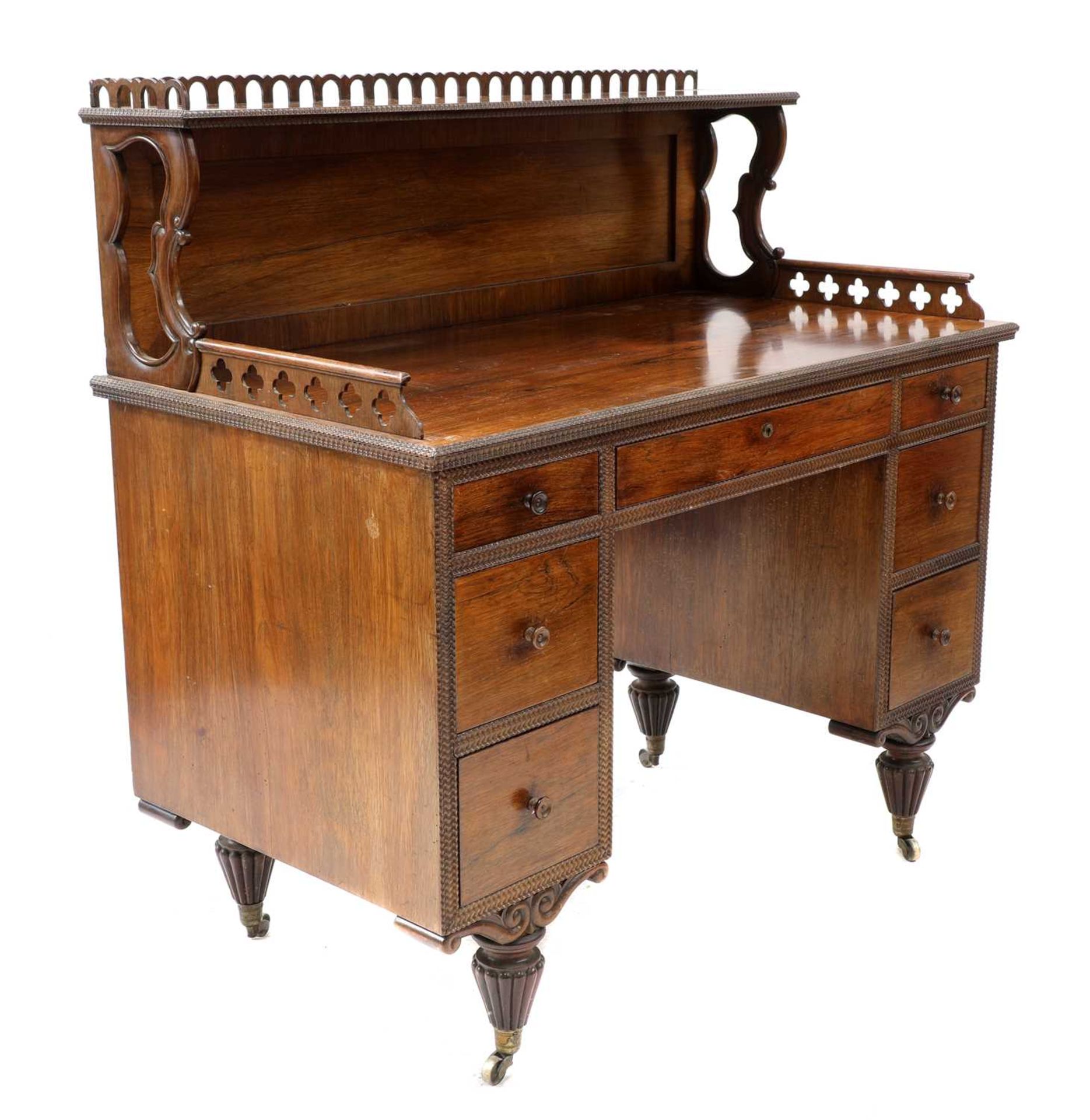 A colonial rosewood desk, - Bild 2 aus 3