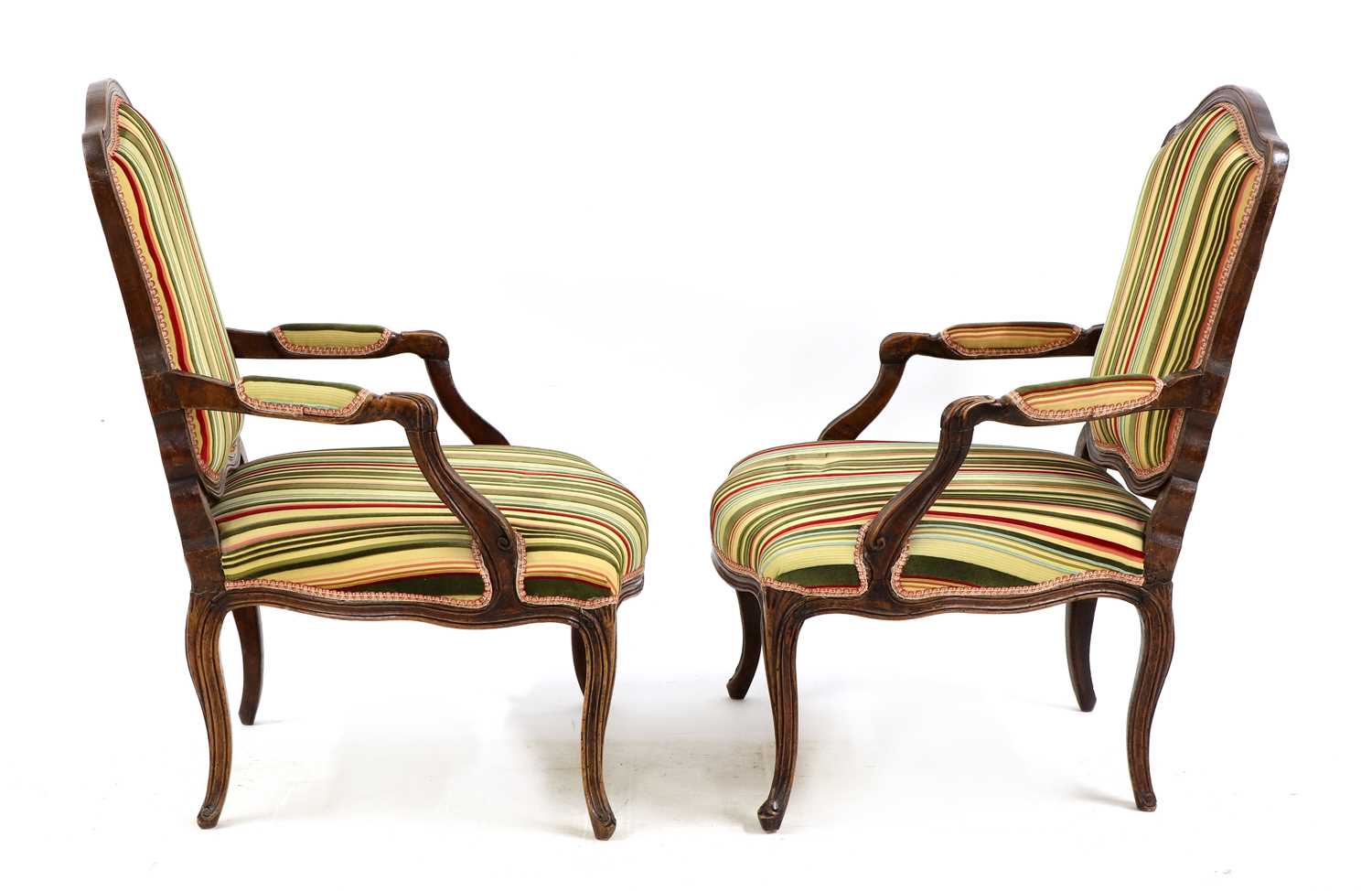 A pair of French Louis XV beech fauteuils, - Image 5 of 9