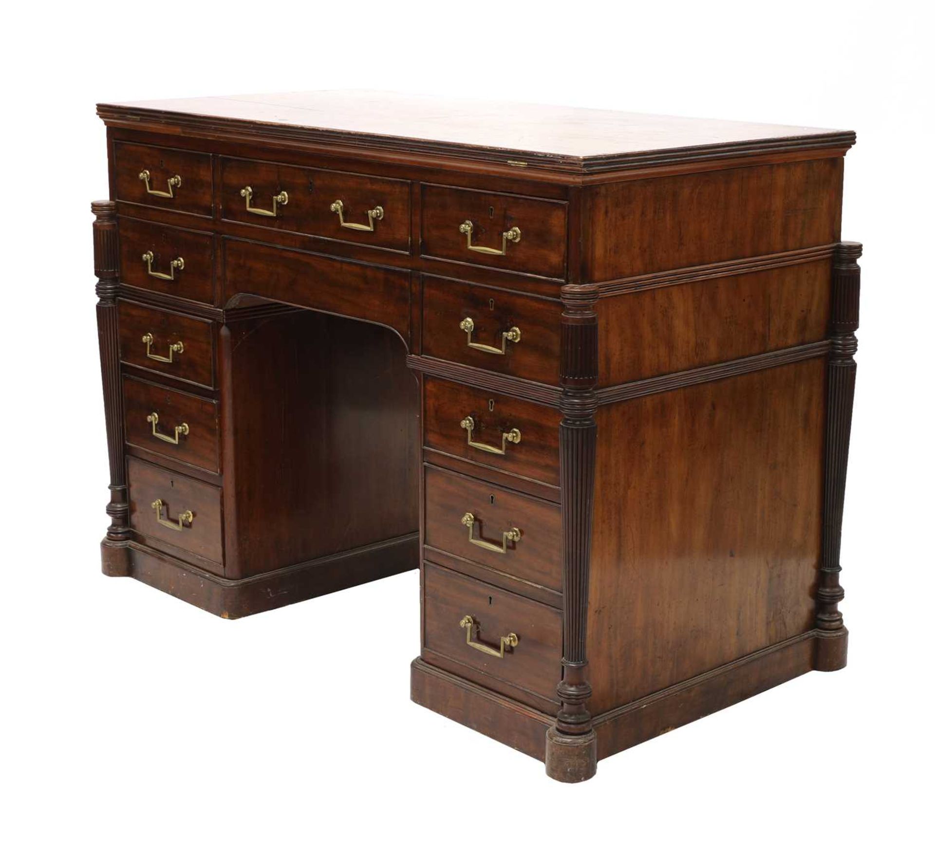 A George III mahogany architect's desk/secretaire, - Image 4 of 30