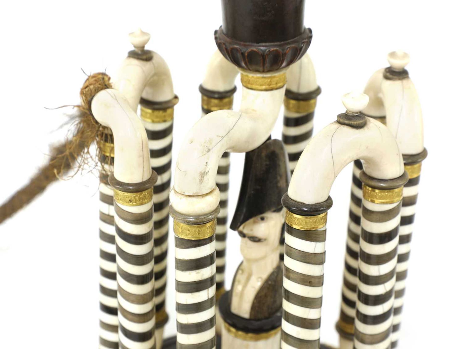 An ivory and horn table hookah pipe, - Image 10 of 22