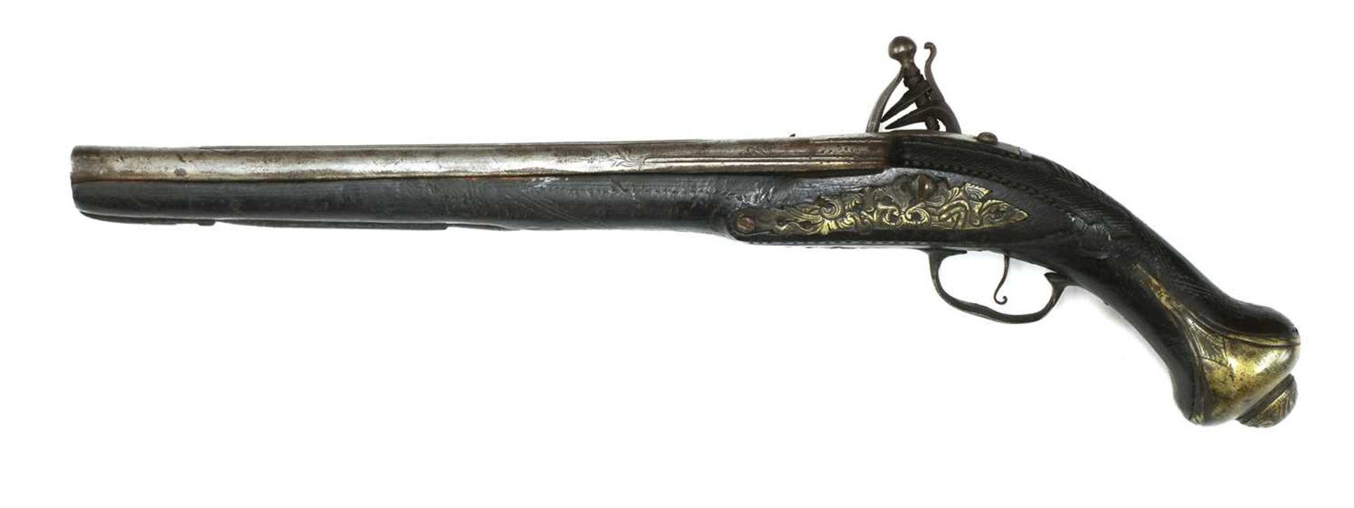 A Turkish flintlock holster pistol, - Image 2 of 5