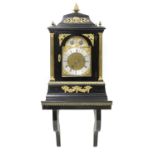 A large ebonised musical bracket clock,