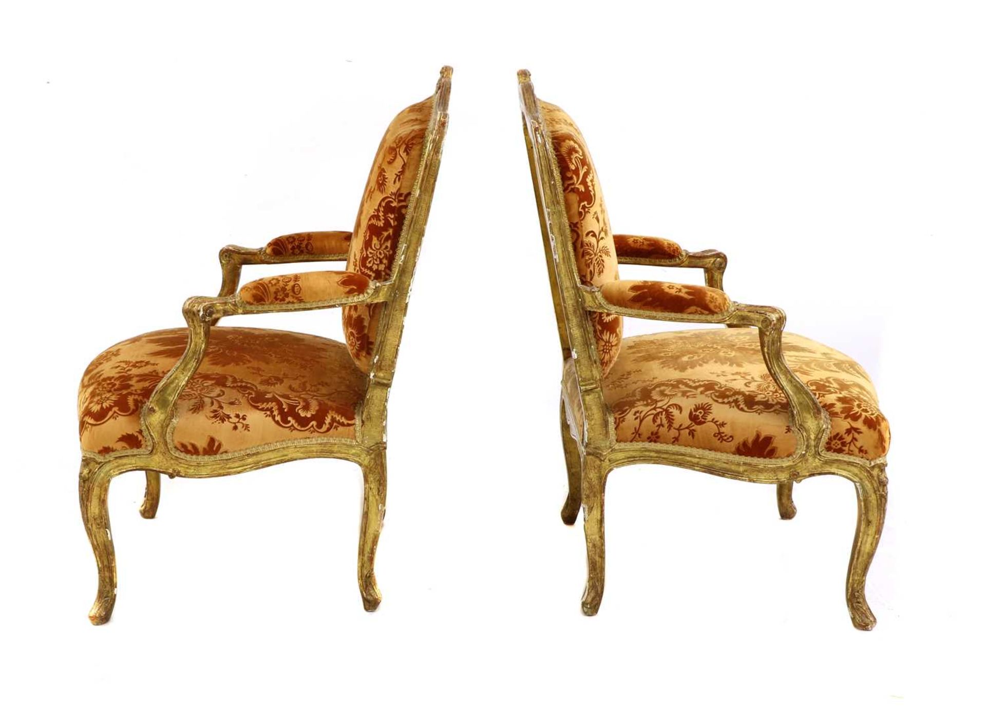 A pair of French Louis XV giltwood fauteuils à la reine, - Image 6 of 140