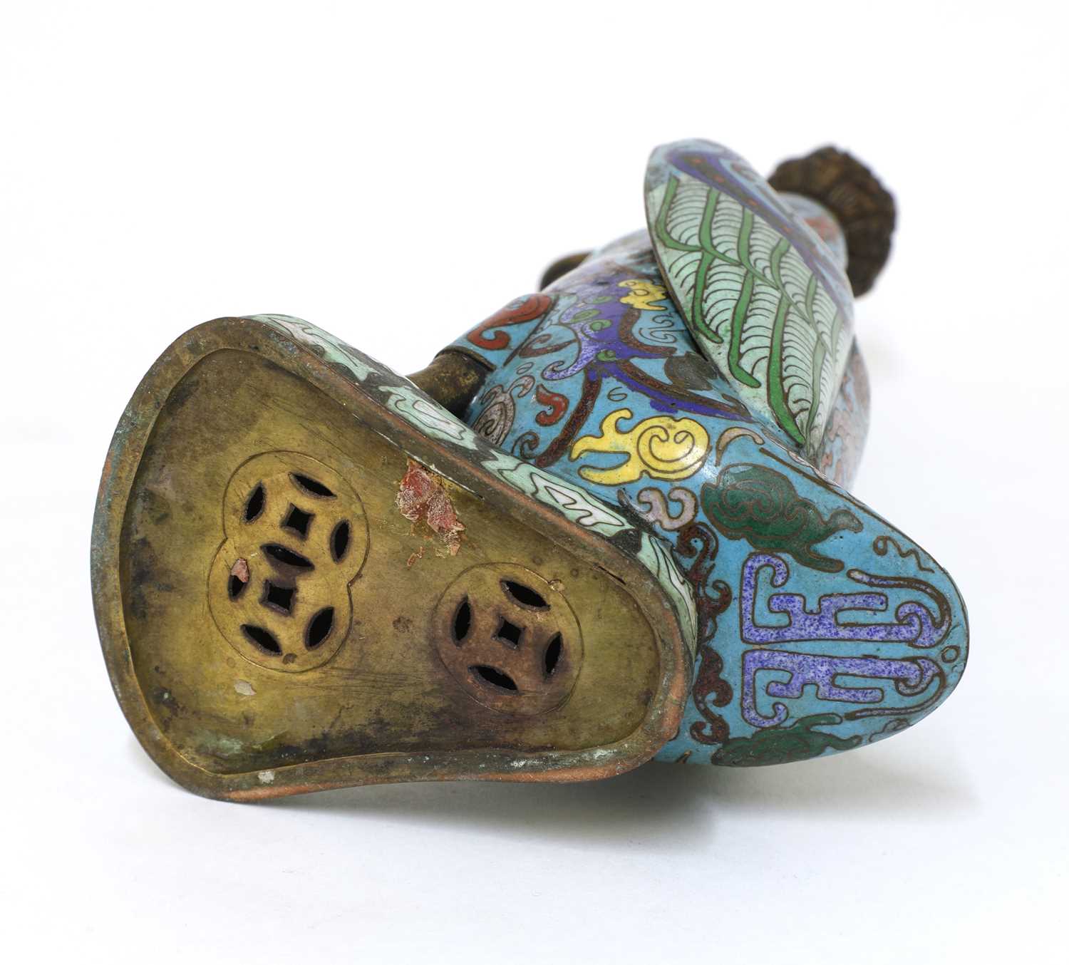 A Chinese cloisonné duck, - Image 4 of 4