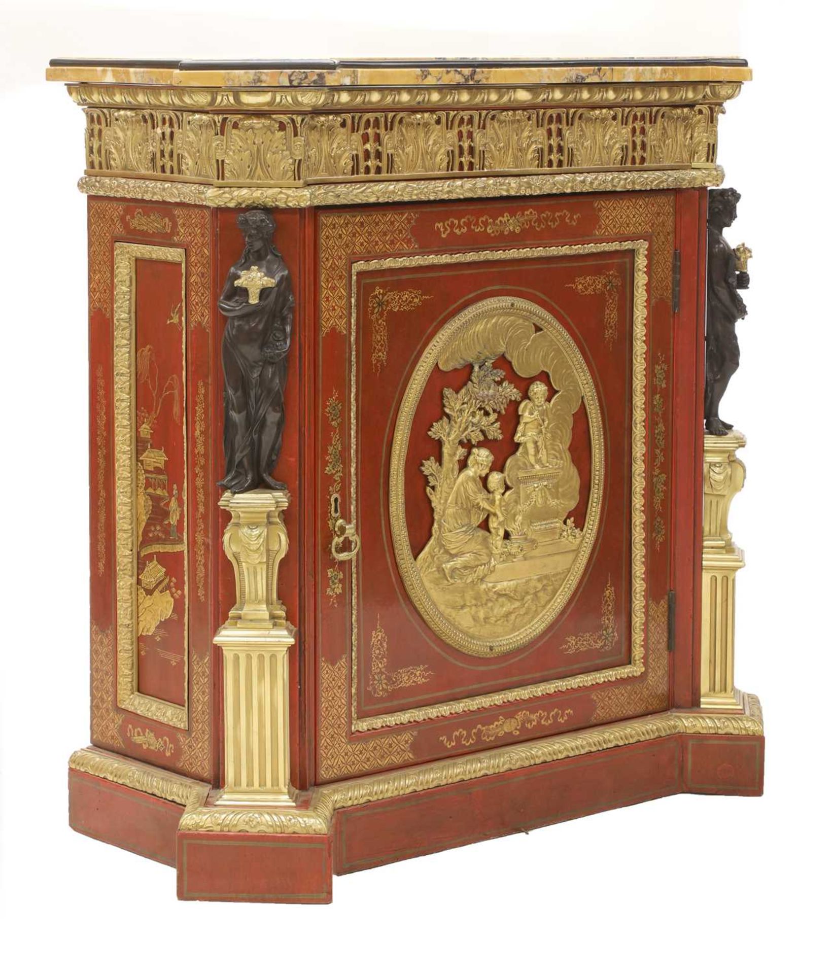 A red-lacquered and ormolu-mounted pier cabinet, - Bild 2 aus 16