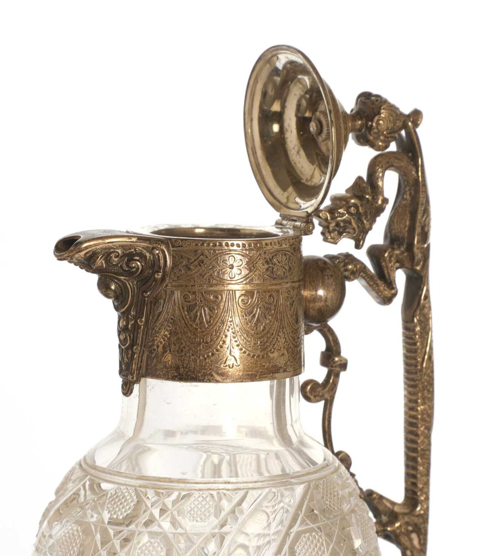 A Victorian silver-mounted Stourbridge glass claret jug, - Image 4 of 4