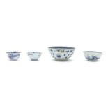 Two Chinese Nanking Cargo blue and white bowls,