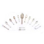 A collection of silver flatware,