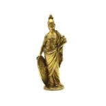 A small heavy gilt bronze sculpture of Minerva,