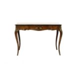 A 19th century French burr walnut side table,