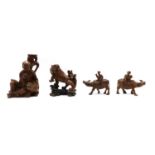 Four Chinese wood carvings