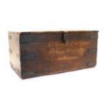 A 19th century oak campaign trunk,