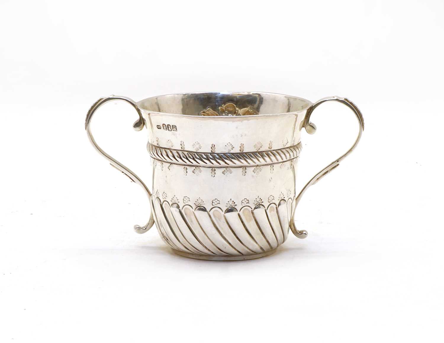 A William and Mary style Britannia silver porringer, - Image 2 of 3