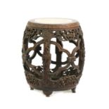 A Chinese hardwood carved and pierced stand,