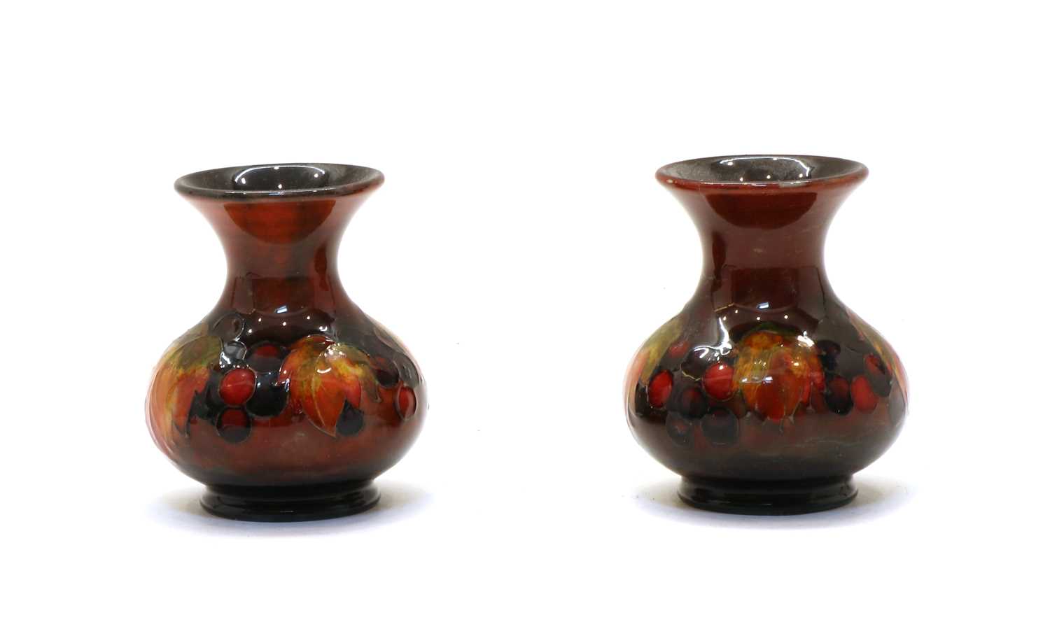 A pair of Moorcroft Flambe vases, - Image 3 of 3