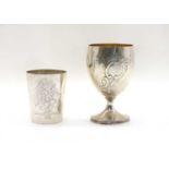 A George III silver goblet,