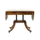 A Regency and later rosewood sofa table,