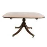 A George III rectangular mahogany tilt top breakfast table