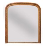 A French Louis XVI-style giltwood overmantel mirror