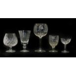 A collection of various glasswares,