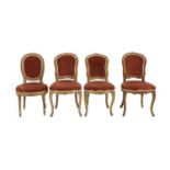 Three carved salon chairs,