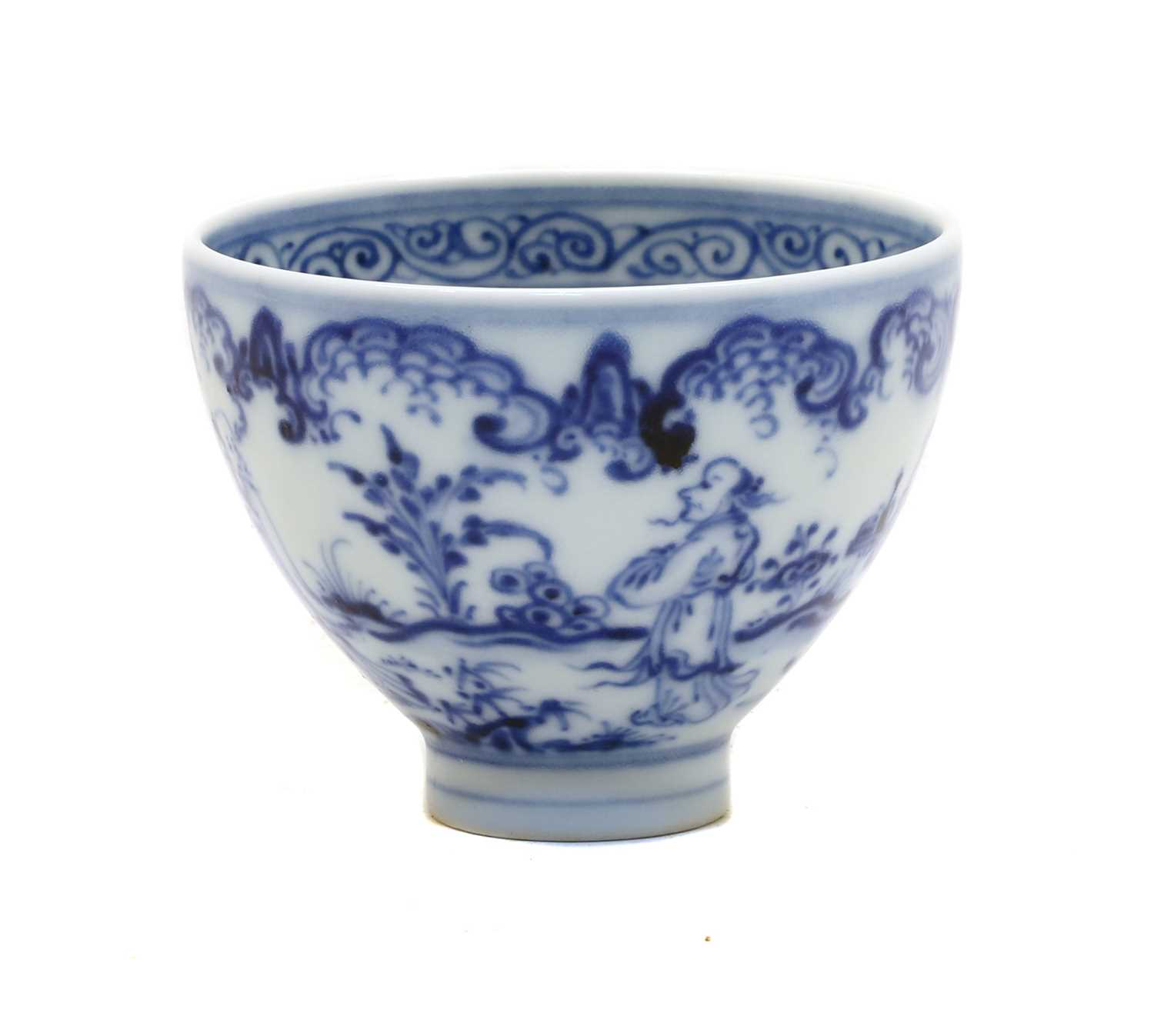 A Chinese blue and white cup,