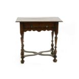 A William and Mary provincial fruitwood side table,