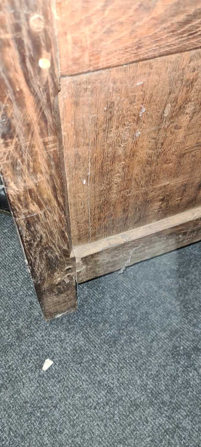 A Jacobean oak twin panelled coffer, - Image 8 of 24