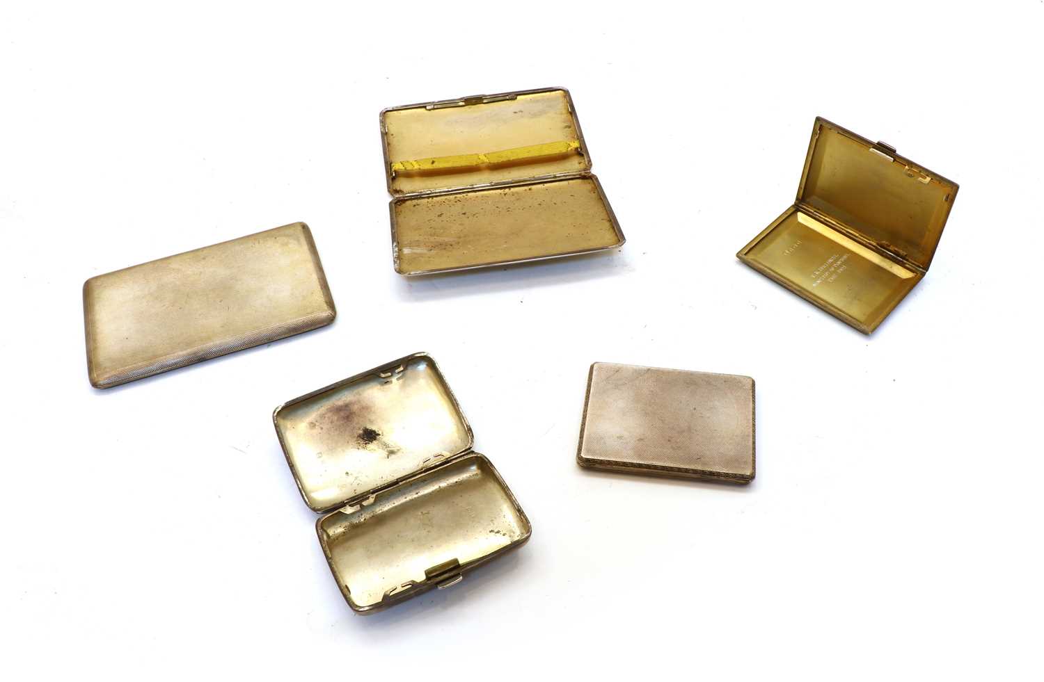 A collection of five silver cigarette cases, - Image 2 of 2