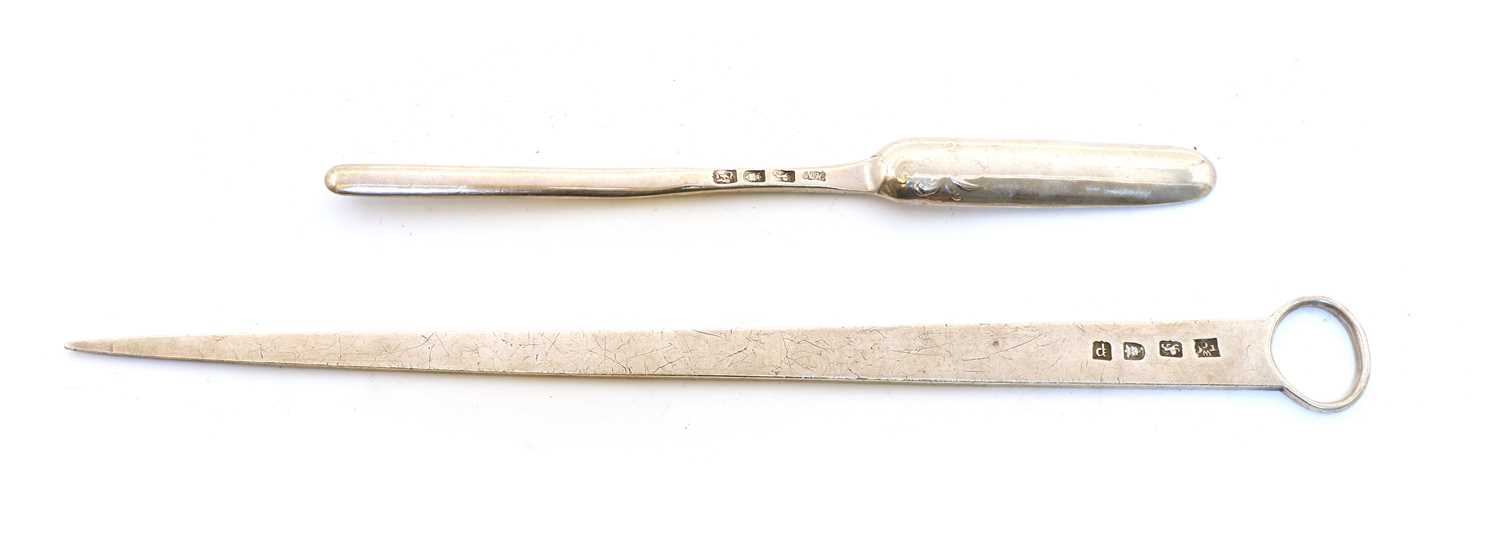 A George III silver meat skewer, - Image 2 of 2