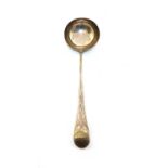 A George III Old English pattern silver soup ladle,