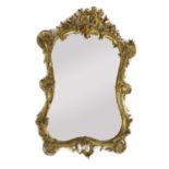 A Louis XV style giltwood mirror,