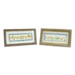 A pair of framed Indian Mughal style miniature paintings on ivory