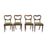 A set of four Victorian mahogany chairs,