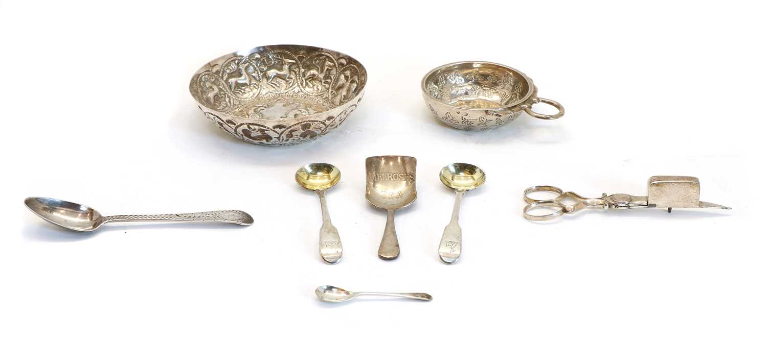 A collection of silver and silver plated items