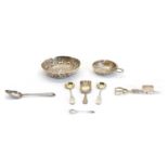 A collection of silver and silver plated items