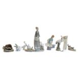 A collection of seven various Lladro figures,