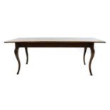 An oak dining table,