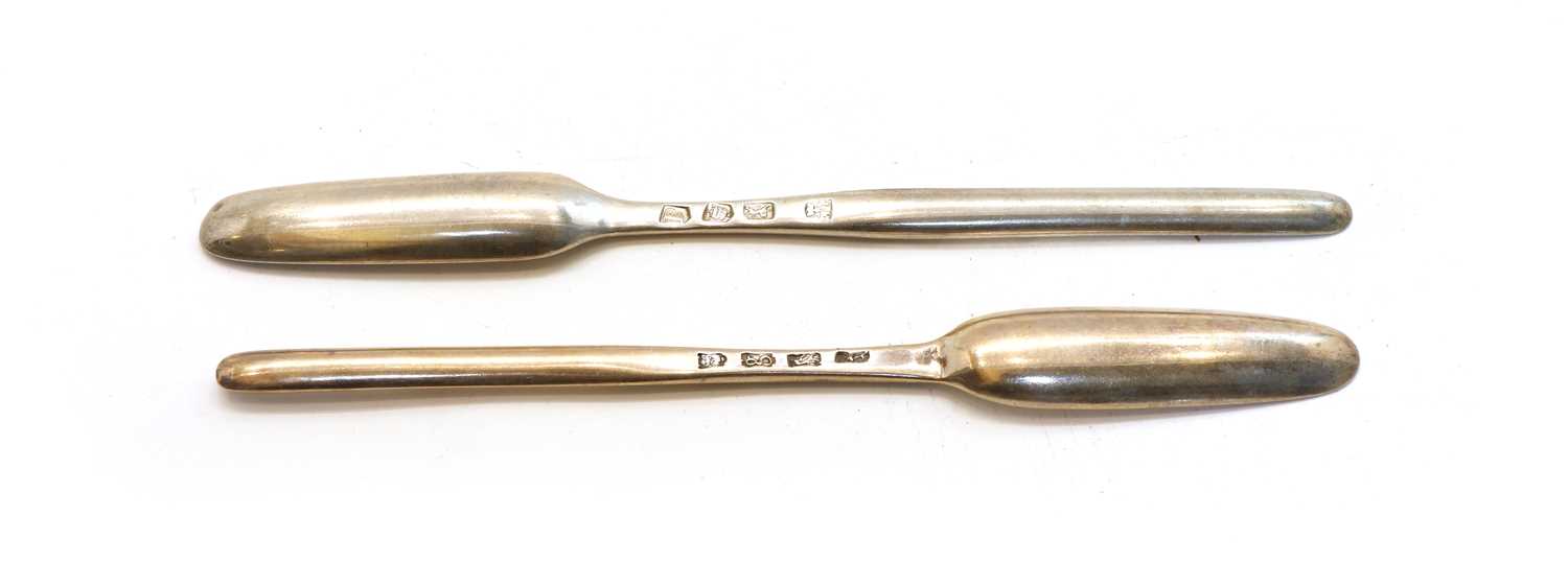 A George II silver marrow scoop, - Image 2 of 2