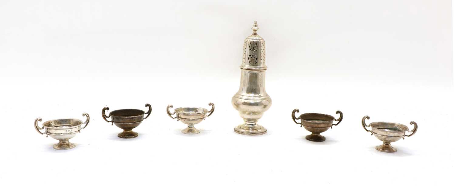 A silver sugar caster,