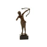 A 19th century German bronze figure of Diana,