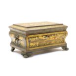 A gilt and lacquered work box,