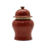 A Chinese flambé-glazed jar and cover,
