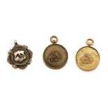 An Enfield Motor Cycling Club 9 carat gold pendant,