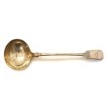 A Victorian silver Fiddle pattern soup ladle,